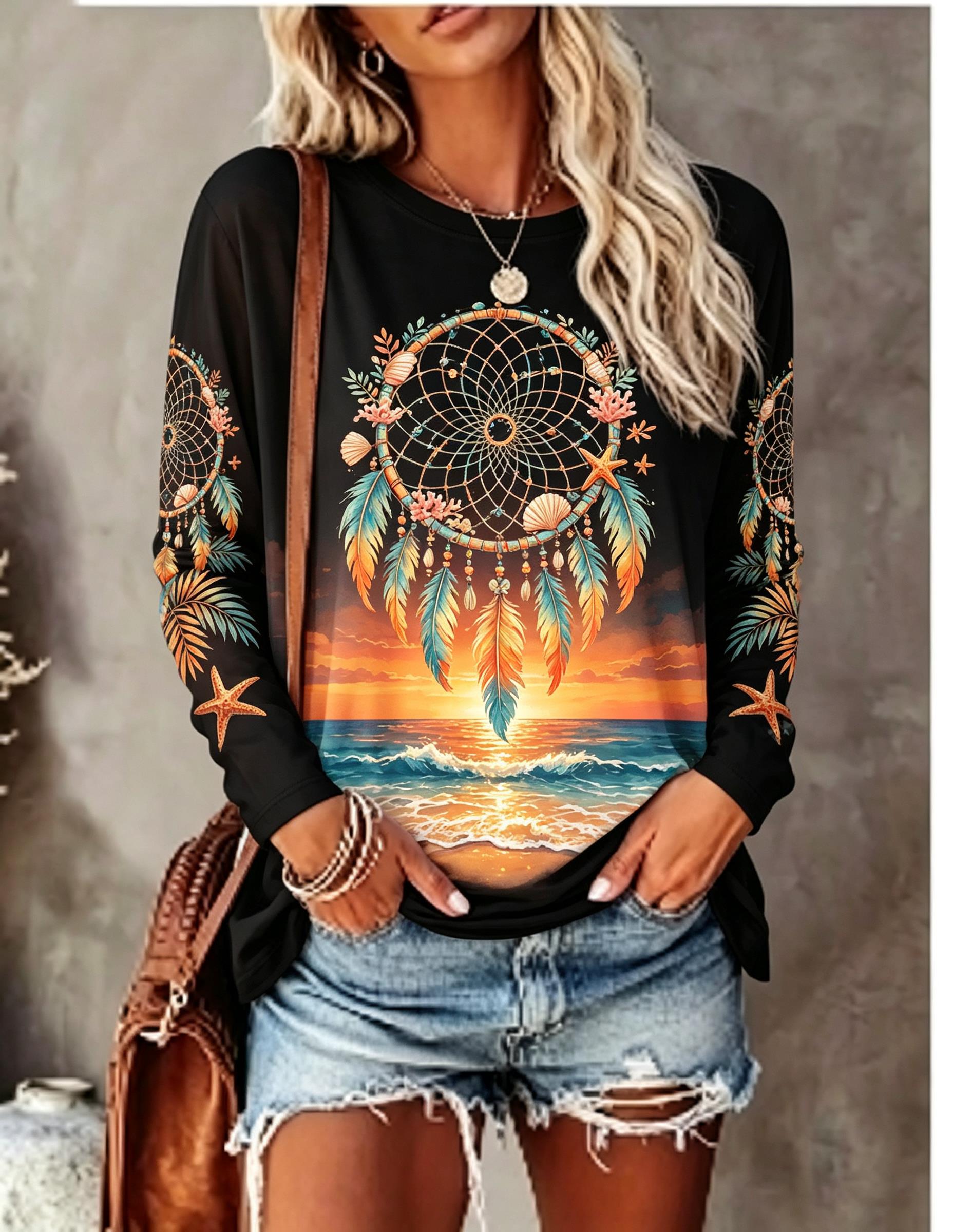 Women's Crew Neck Long Sleeve  - Wallpaper review and price