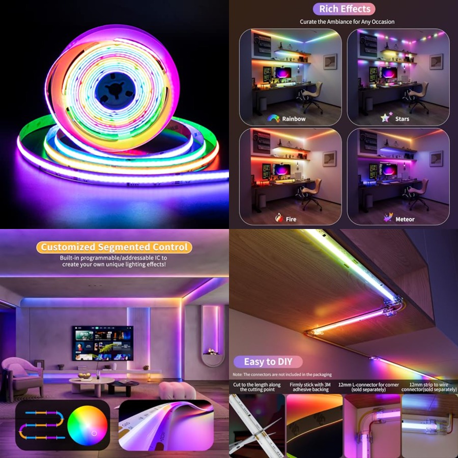 RGB Smart IC COB LED Strip Lig - Led Strip Lights review and price
