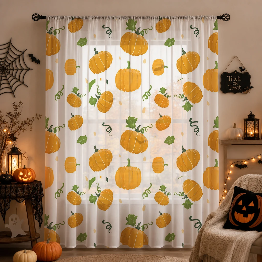 Halloween Sheer Curtain Rod Po - Curtain Rods review and price
